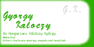 gyorgy kaloczy business card