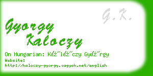 gyorgy kaloczy business card